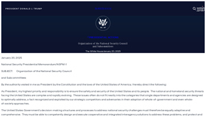 Organization of the National Security Council and Subcommittees - national security agency usa
