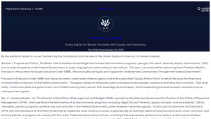 Ending Radical And Wasteful Government DEI Programs And Preferencing - dei companies list in usa