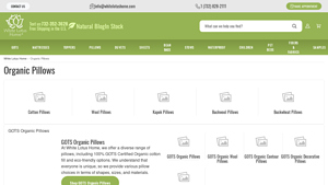 Organic Pillows - White Lotus Home - pillows made in usa