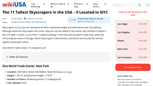 The 11 Tallest Skyscrapers in the USA - 9 Located in NYC - wiki USA - highest building in the usa