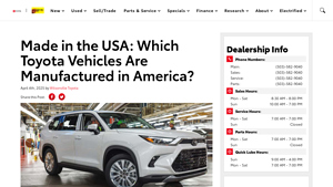 Made in the USA: Which Toyota Vehicles Are Manufactured in America? - toyota made in usa