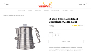 14 Cup Stainless Steel Percolator Coffee Pot - Winnerwell - coffee percolator made in usa