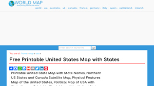 Free Printable United States Map with States - World Map - usa map print