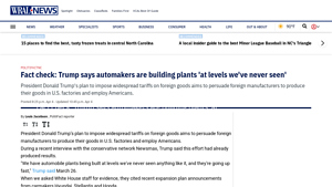 Fact check: Trump says automakers are building plants 'at levels we ... - car plants in usa