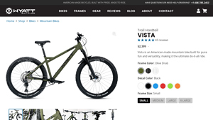 Vista | American-made Mountain Bike | Hardtail | Wyatt Bicycles - mountain bikes made in usa