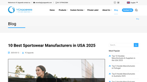 10 Best Sportswear Manufacturers in USA 2025 - YC Apparels - athletic wear made in usa