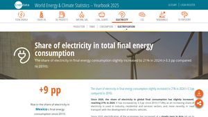 Share of electricity in total final energy consumption - electric usage by sector