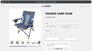 Folding Camp Chair - Yukon Outfitters - usa made camp chair