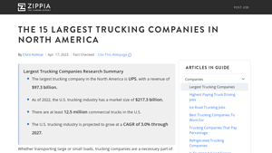 The 15 Largest Trucking Companies In North America - Zippia - big trucking companies in usa