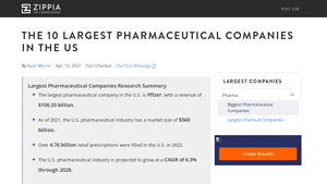 The 10 Largest Pharmaceutical Companies in the US - Zippia - medicine company in usa