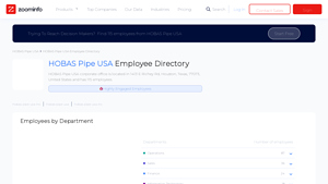 HOBAS Pipe USA: Employee Directory | ZoomInfo.com - hobas pipe usa inc
